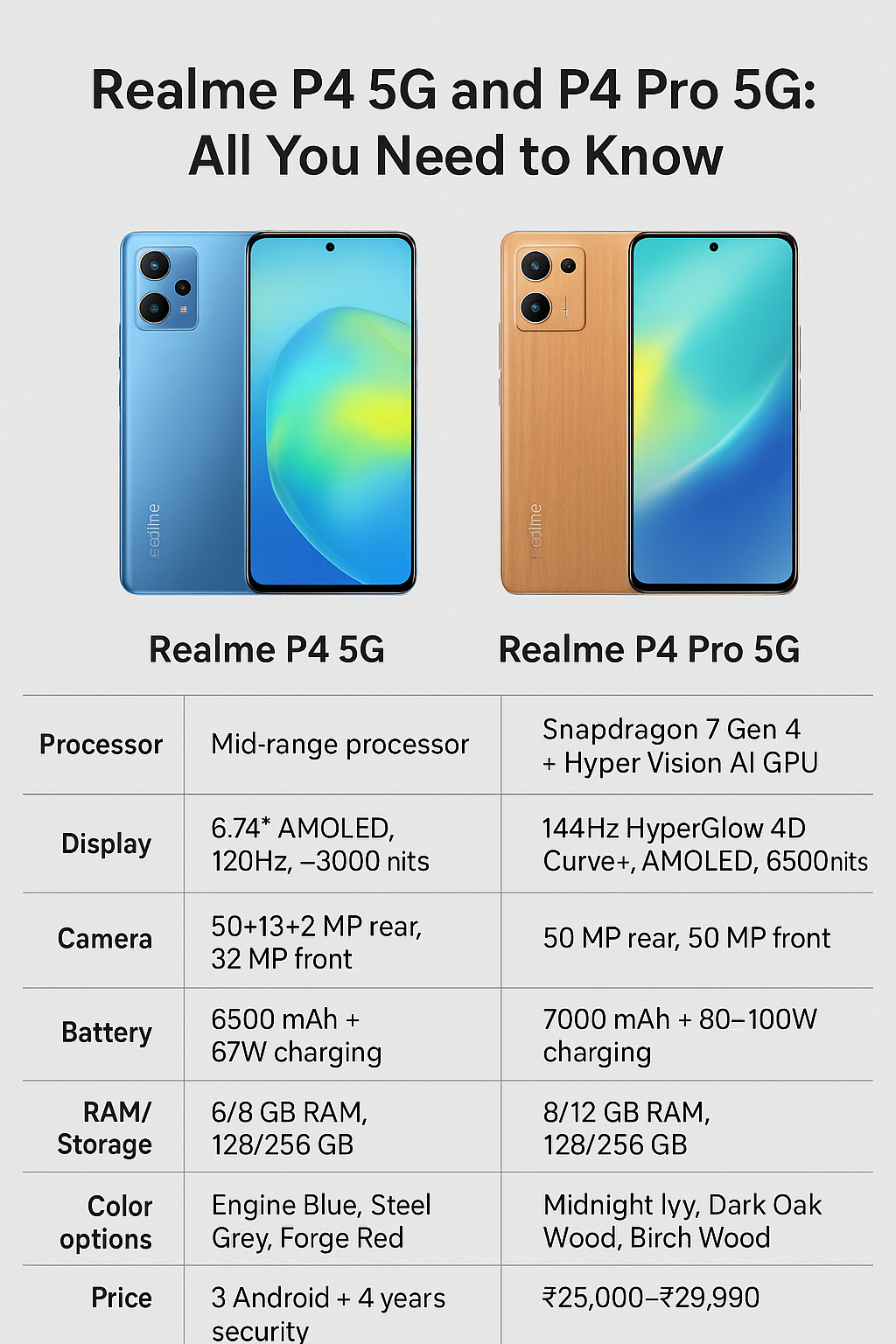 Realme P4 5G और P4 Pro 5G आसान भाषा में सब कुछ